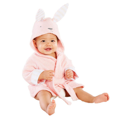 Adorable Infant Cartoon Animal Bathrobe – Soft Hooded Baby Robe for Toddlers | Bunny, Elephant & Panda Designs - The Little Lights