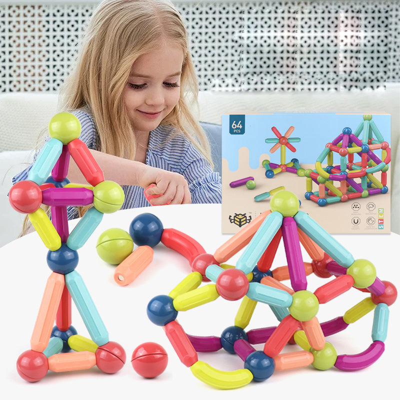 Magnetic Building Sticks for Kids – Colorful STEM Construction Toy Set for Early Learning & Creativity - The Little Lights
