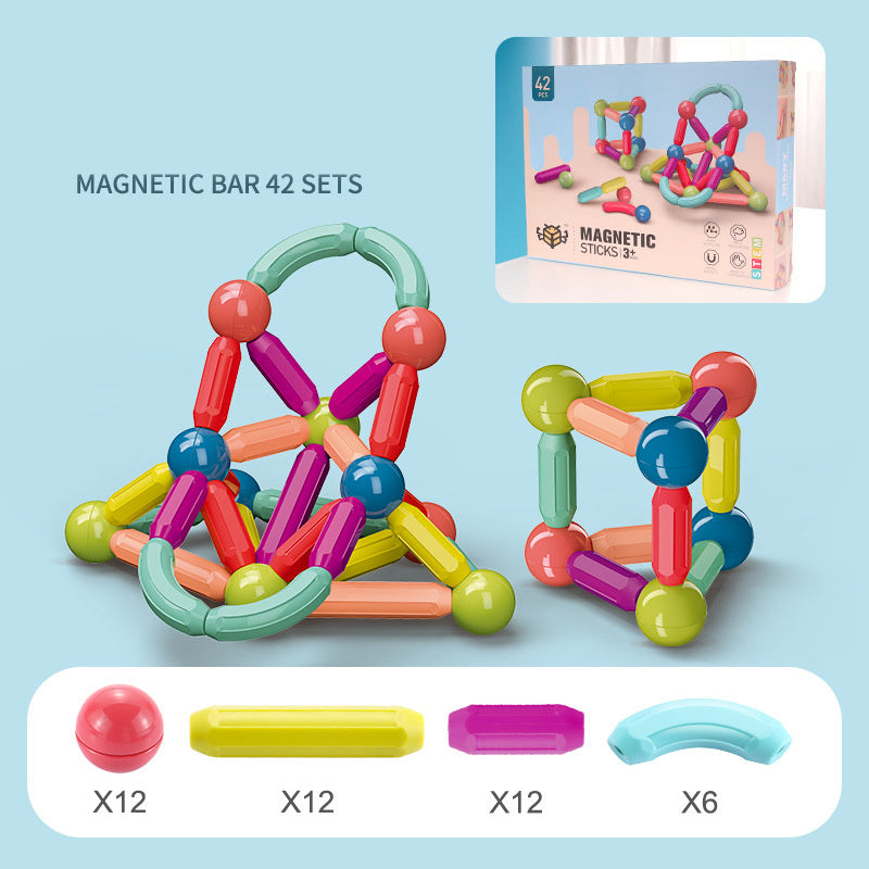 Magnetic Building Sticks for Kids – Colorful STEM Construction Toy Set for Early Learning & Creativity - The Little Lights