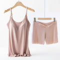 2-Piece Maternity Nursing Pajama Set – Padded Breastfeeding Cami + Low-Waist Shorts - The Little Lights