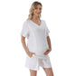 Summer Waffle Knit Maternity Pajama Set – Short Sleeve Nursing Top + Shorts (3XL–S) - The Little Lights