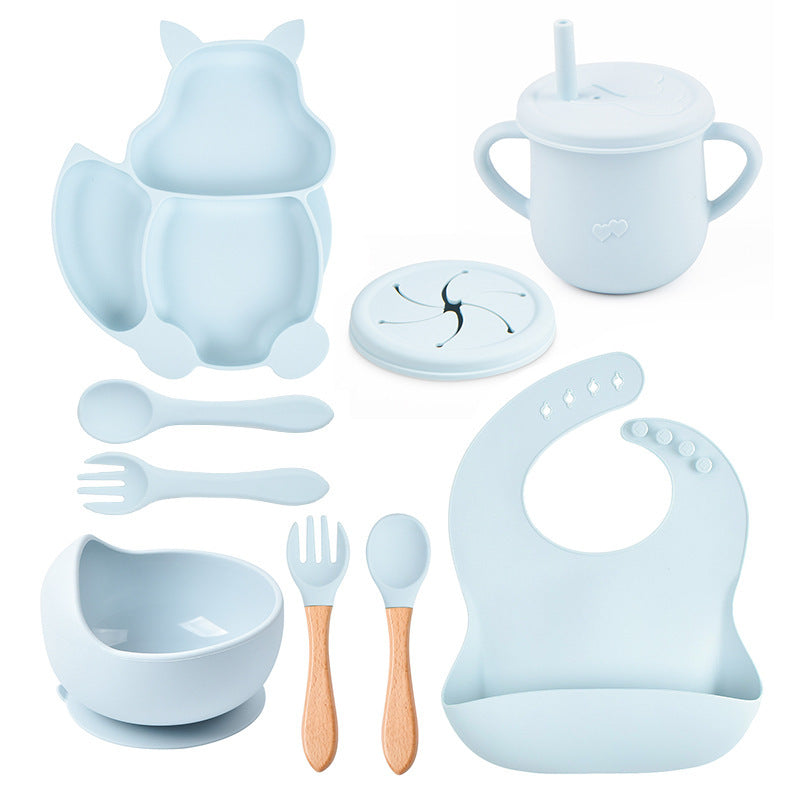 Infant Silicone Feeding Set – 10-Piece Baby Tableware Kit | BPA-Free Suction Bowl, Bib, Spoon, Fork & More - The Little Lights