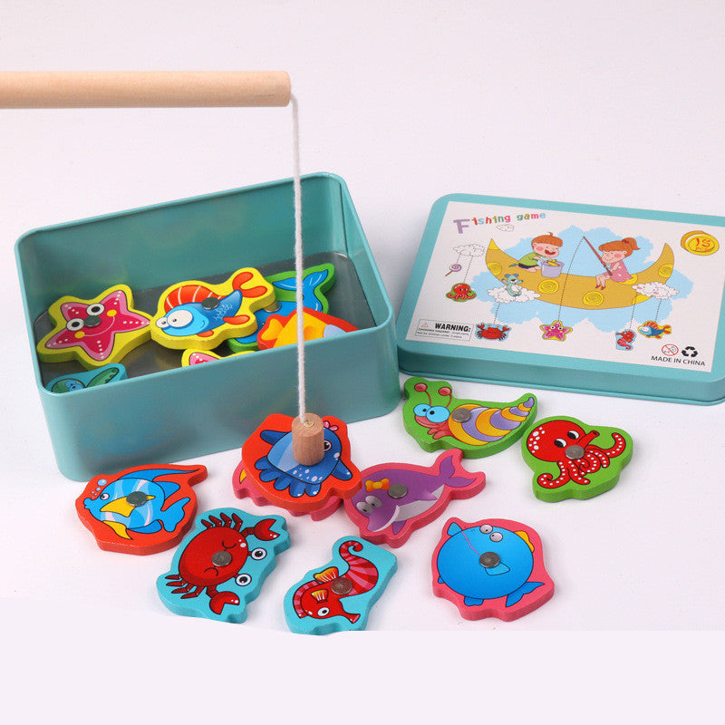 Magnetic Fishing Game Toy Set for Kids – Colorful Wooden Fish, Rod & Storage Tin | Educational Preschool Activity - The Little Lights
