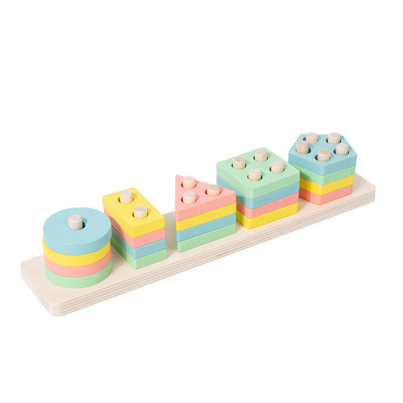 Montessori Wooden Shape & Color Matching Blocks – Early Learning Toy for Toddlers (1–3 Years) - The Little Lights