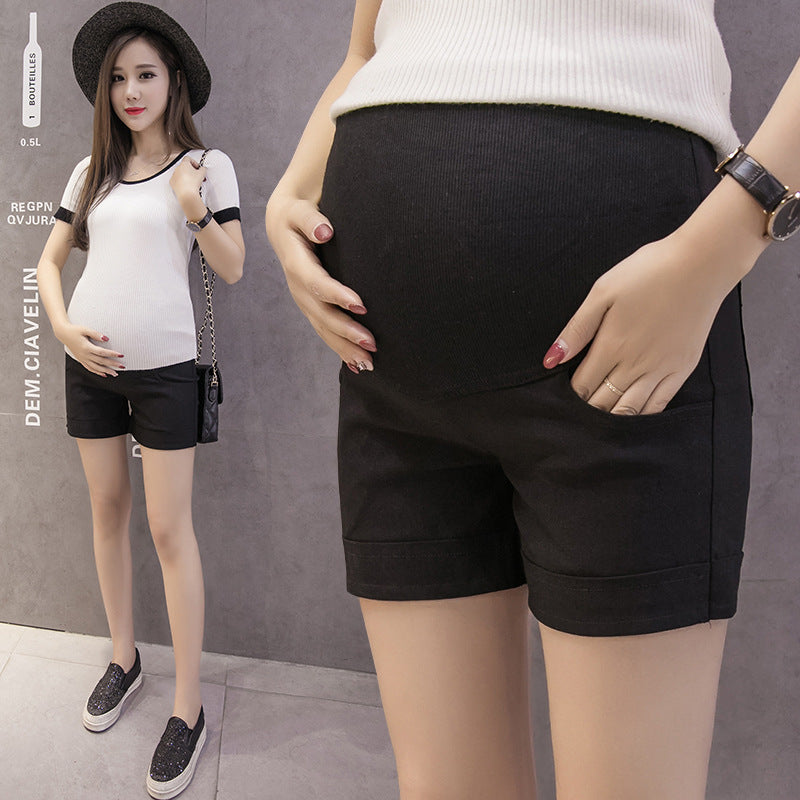 High-Waisted Maternity Belly Support Shorts – Soft & Stretchy Pregnancy Wear - The Little Lights