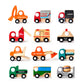Wooden Toy Vehicle Set – 12-Piece Mini Trucks, Cars & Emergency Vehicles for Kids - The Little Lights