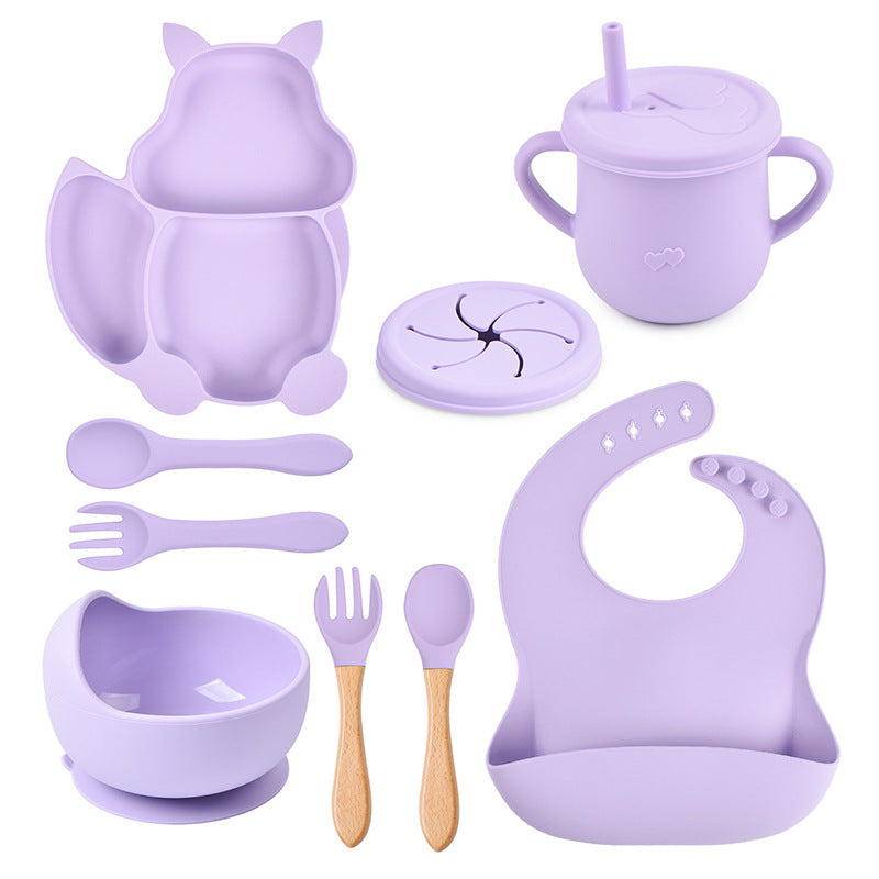 Infant Silicone Feeding Set – 10-Piece Baby Tableware Kit | BPA-Free Suction Bowl, Bib, Spoon, Fork & More - The Little Lights