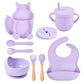 Infant Silicone Feeding Set – 10-Piece Baby Tableware Kit | BPA-Free Suction Bowl, Bib, Spoon, Fork & More - The Little Lights