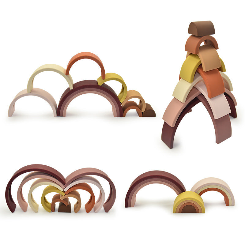 Silicone Stacking Rainbow Toy – Montessori-Inspired, BPA-Free Educational Toy for Babies & Toddlers - The Little Lights