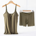 2-Piece Maternity Nursing Pajama Set – Padded Breastfeeding Cami + Low-Waist Shorts - The Little Lights