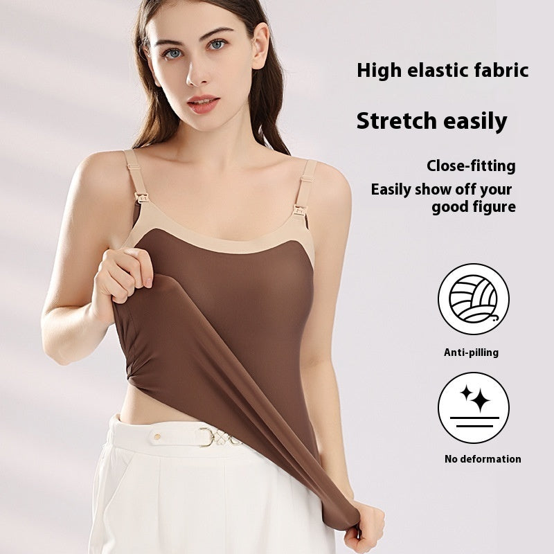 Seamless Nursing Cami – Maternity Breastfeeding Vest with Chest Pad Support - The Little Lights