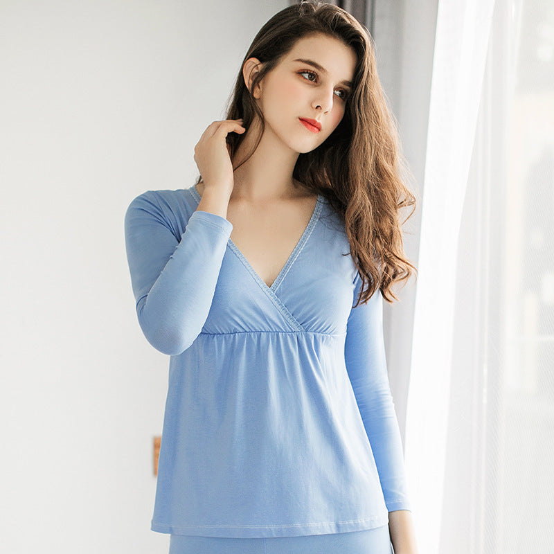 Maternity & Nursing Long Sleeve Top – Soft, Stretchy, Breastfeeding-Friendly Loungewear - The Little Lights