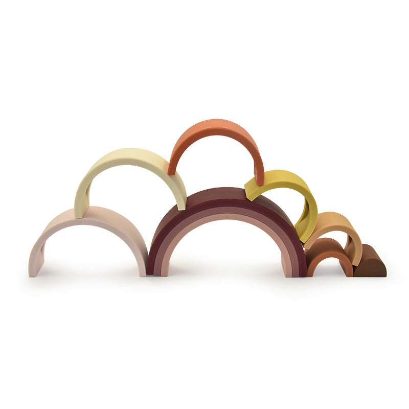 Silicone Stacking Rainbow Toy – Montessori-Inspired, BPA-Free Educational Toy for Babies & Toddlers - The Little Lights