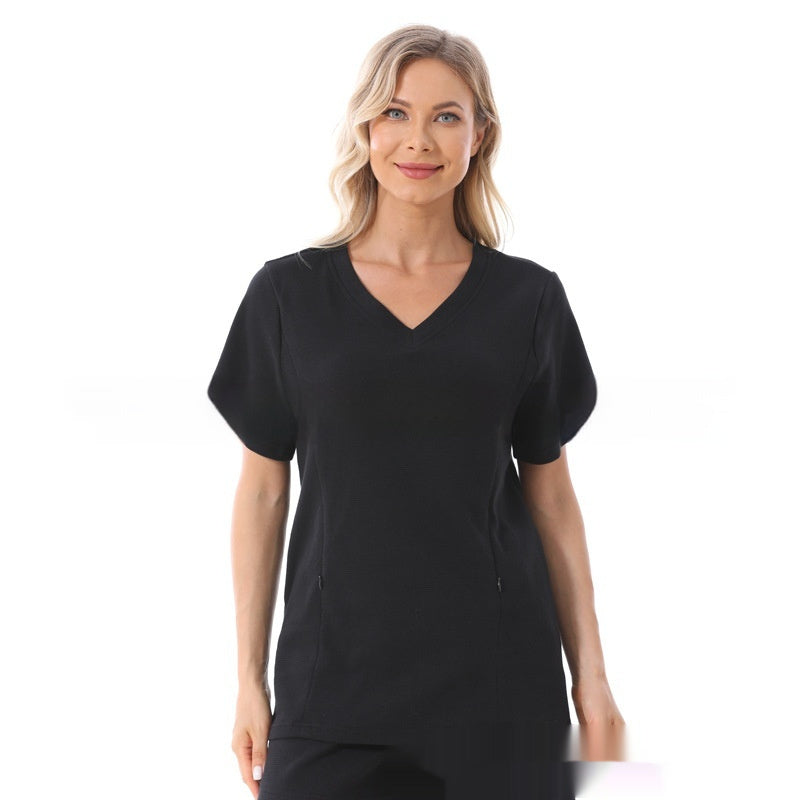 Summer Waffle Knit Maternity Pajama Set – Short Sleeve Nursing Top + Shorts (3XL–S) - The Little Lights