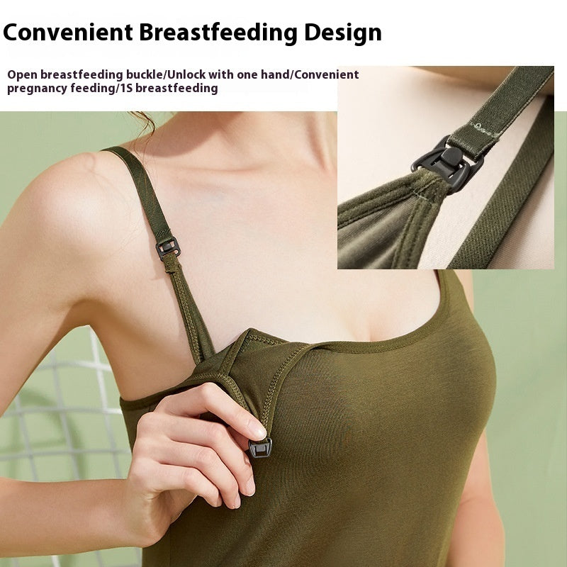 2-Piece Maternity Nursing Pajama Set – Padded Breastfeeding Cami + Low-Waist Shorts - The Little Lights