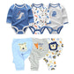 6-Piece Baby Bodysuit & Pants Set – Cotton Long Sleeve Infant Outfit (3M–12M) - The Little Lights
