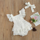 White Lace Baby Girl Dress Bodysuit – Formal Infant Outfit for Weddings, Parties & Photoshoots - The Little Lights