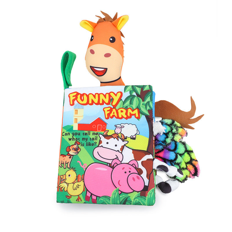 Animal Tail Cloth Book for Babies – Sensory Crinkle Soft Book with Textured Tails (Jungle, Ocean, Farm & Dino Themes) - The Little Lights