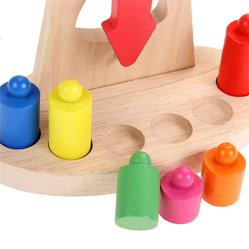 Montessori Wooden Balance Beam Toy for Kids – Educational Scale & Weight Sorting Game for Early Learning - The Little Lights