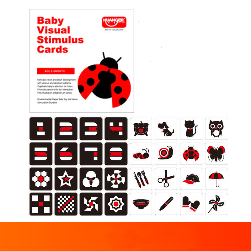 Infant Early Education Training Cards – High Contrast Flashcards for Newborn Visual Development | Baby Brain Stimulation Set - The Little Lights