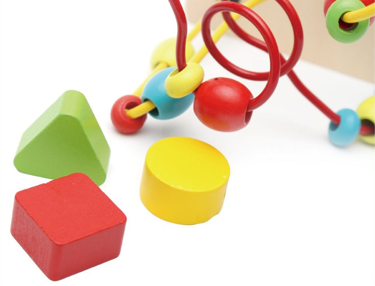 Educational Wooden Activity Cube Toy | Beads, Clock & More - The Little Lights