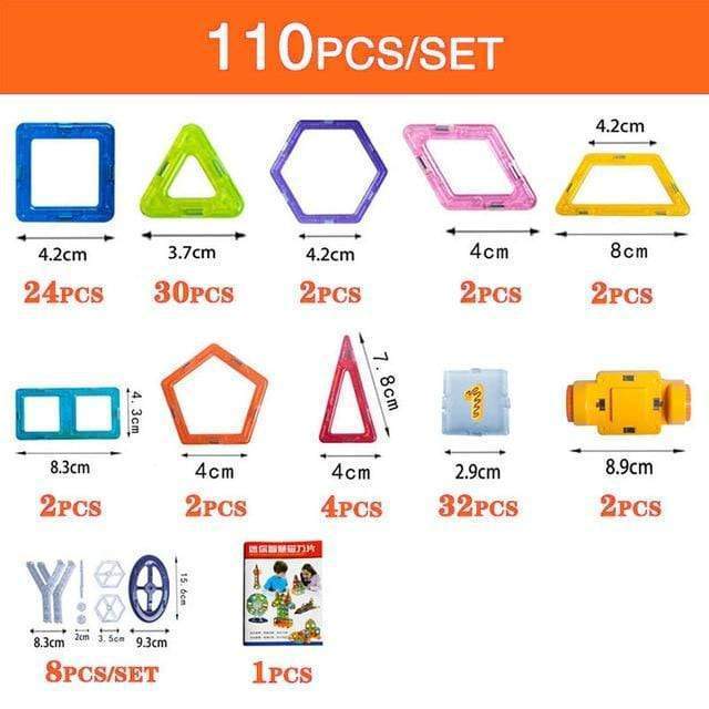 Magnetic Building Blocks – STEM Construction Set for Kids (110–184pcs) - The Little Lights