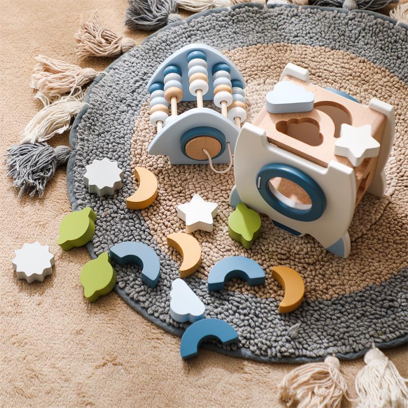 Montessori Rocket Busy Box – Multi-Sensory Wooden Toy for Toddlers’ Cognitive Development - The Little Lights
