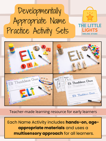 The Little Lights Name Tracing Worksheets, Multi-sensory, Personalized, Preschool & Kindergarten