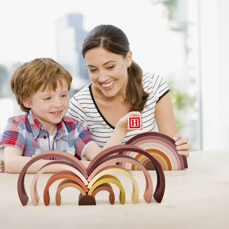 Silicone Stacking Rainbow Toy – Montessori-Inspired, BPA-Free Educational Toy for Babies & Toddlers - The Little Lights