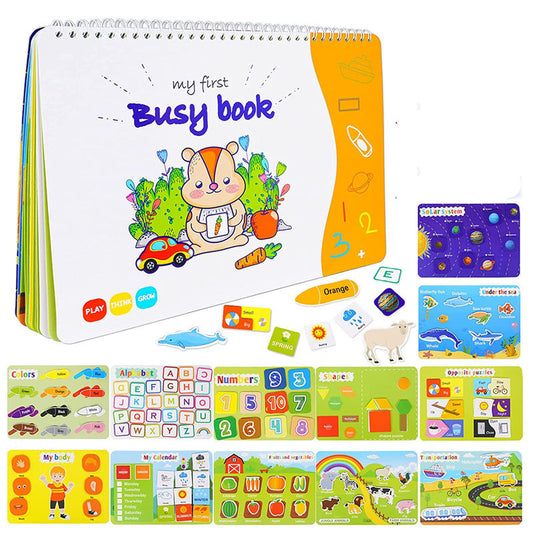 My First Busy Book – Montessori Early Learning Flip Book for Toddlers (Reusable Activities) - The Little Lights