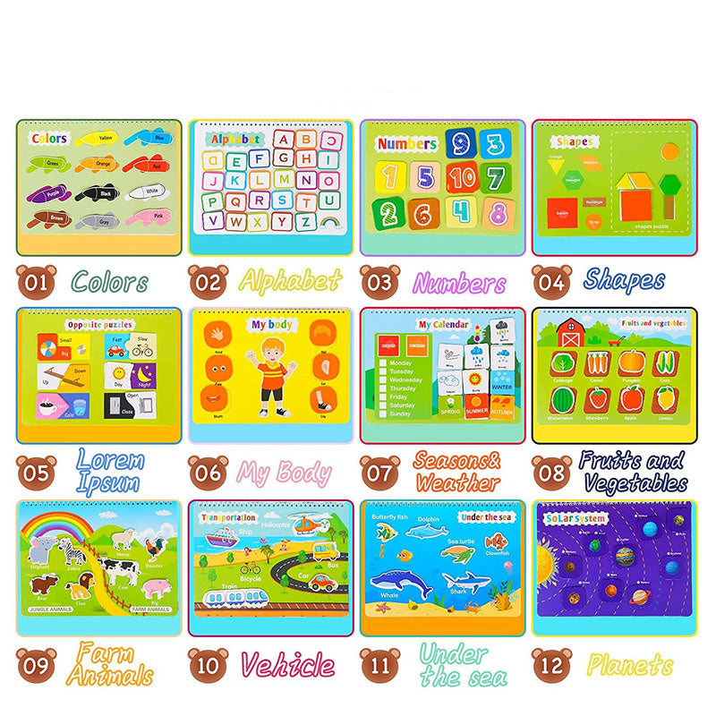 My First Busy Book – Montessori Early Learning Flip Book for Toddlers (Reusable Activities) - The Little Lights