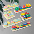 Montessori Wooden Shape & Color Matching Blocks – Early Learning Toy for Toddlers (1–3 Years) - The Little Lights