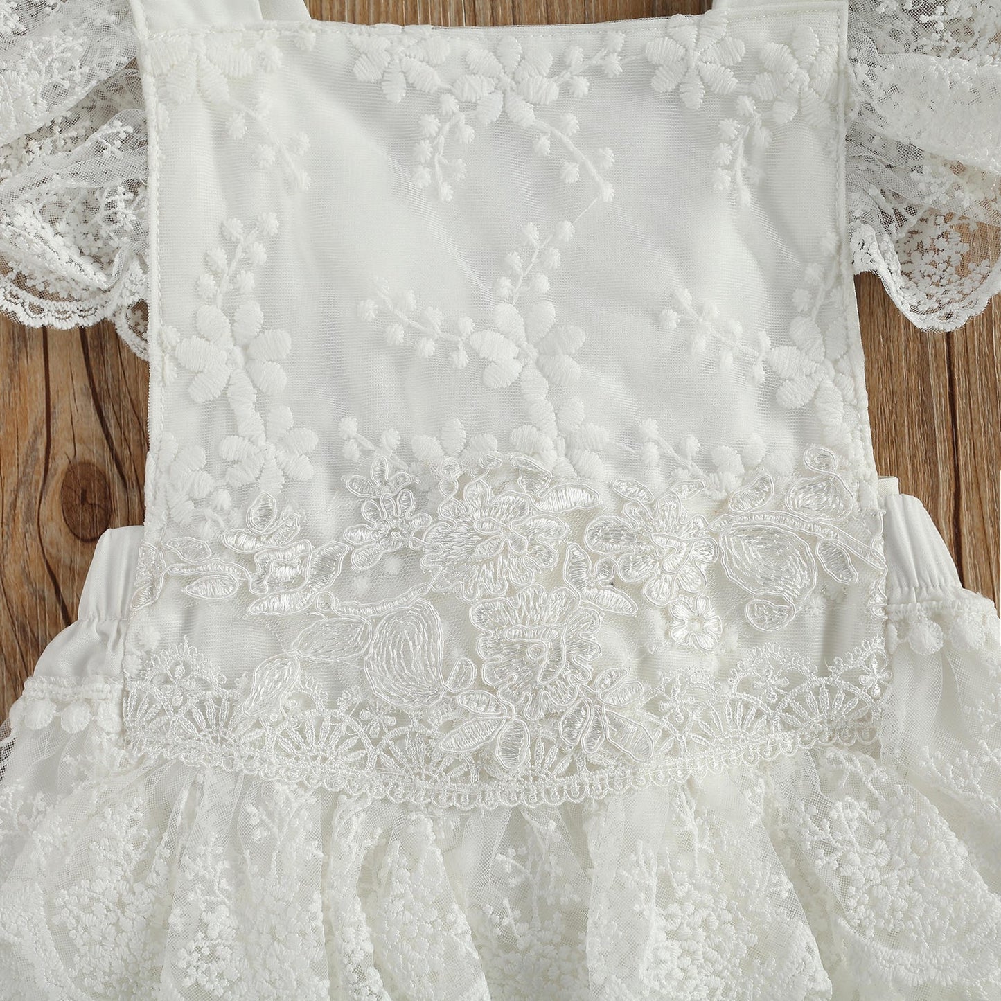 White Lace Baby Girl Dress Bodysuit – Formal Infant Outfit for Weddings, Parties & Photoshoots - The Little Lights