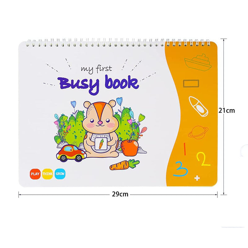 My First Busy Book – Montessori Early Learning Flip Book for Toddlers (Reusable Activities) - The Little Lights