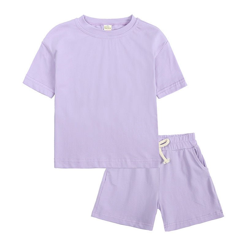 Korean Style Toddler Summer Outfit – Kids Sports 2-Piece T-Shirt & Shorts Set (80–160cm) - The Little Lights