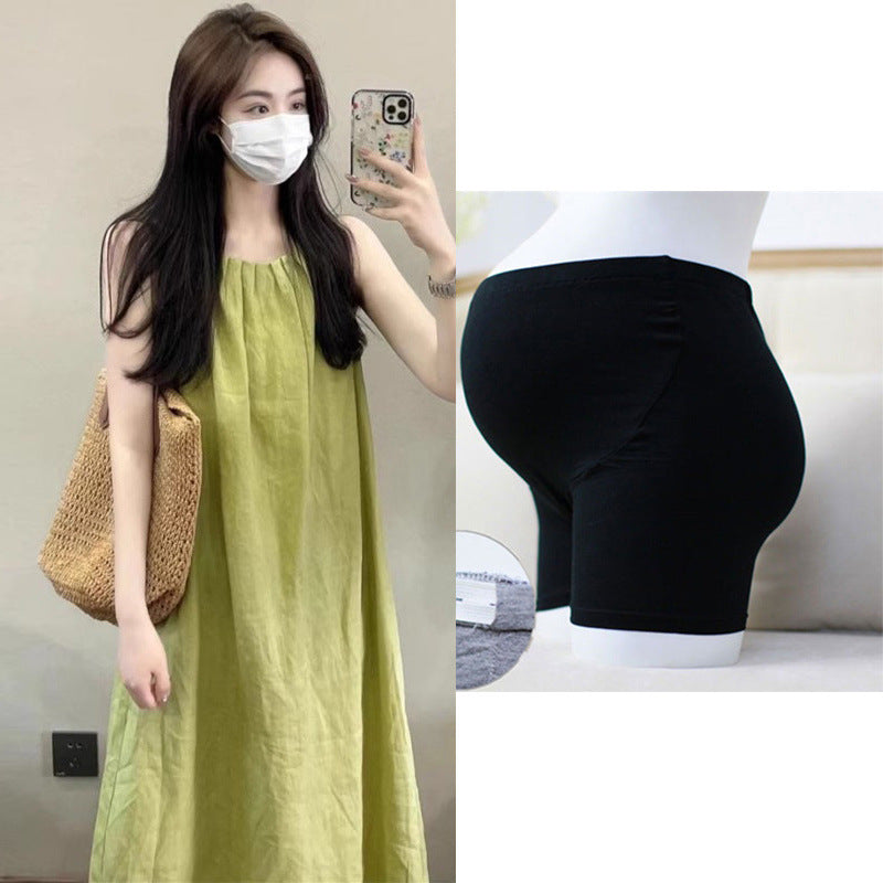 2-Piece Set: Plus Size Sleeveless Linen Vest Dress + Seamless Maternity Shorts | Breathable & Stylish - The Little Lights