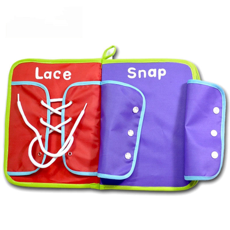 Montessori Baby Cloth Learning Book – Lace, Snap & Button Practice Pages | Fine Motor Skills Toy for Toddlers - The Little Lights