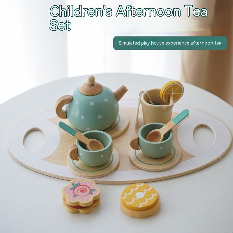 Wooden Afternoon Tea Set – Pretend Play Tea Party Toy for Kids - The Little Lights