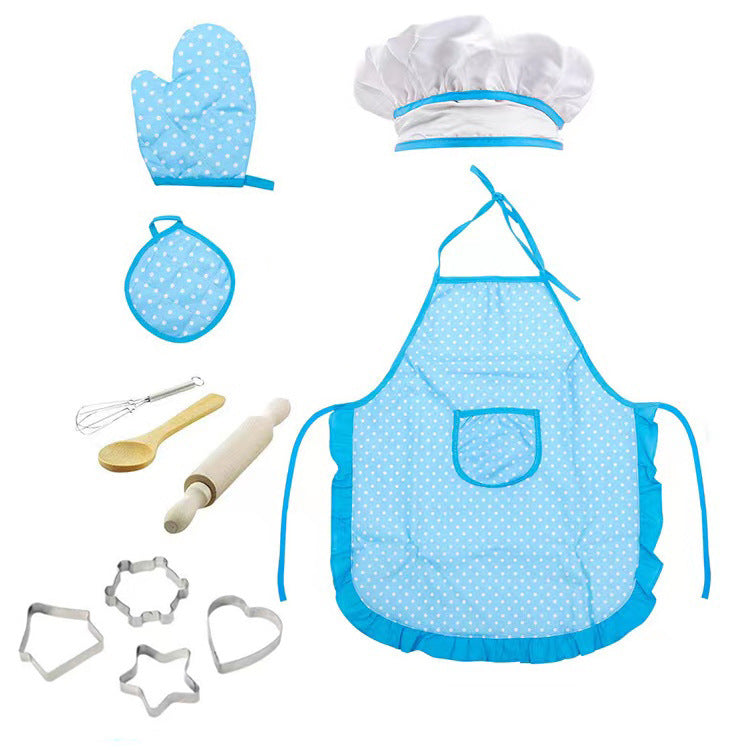 11-Piece Montessori Kids Cooking & Baking Set – Chef Hat, Apron, Mitt & Accessories - The Little Lights