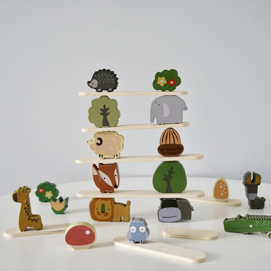 Animal Balance Blocks – Wooden Stacking & Coordination Toy for Kids - The Little Lights