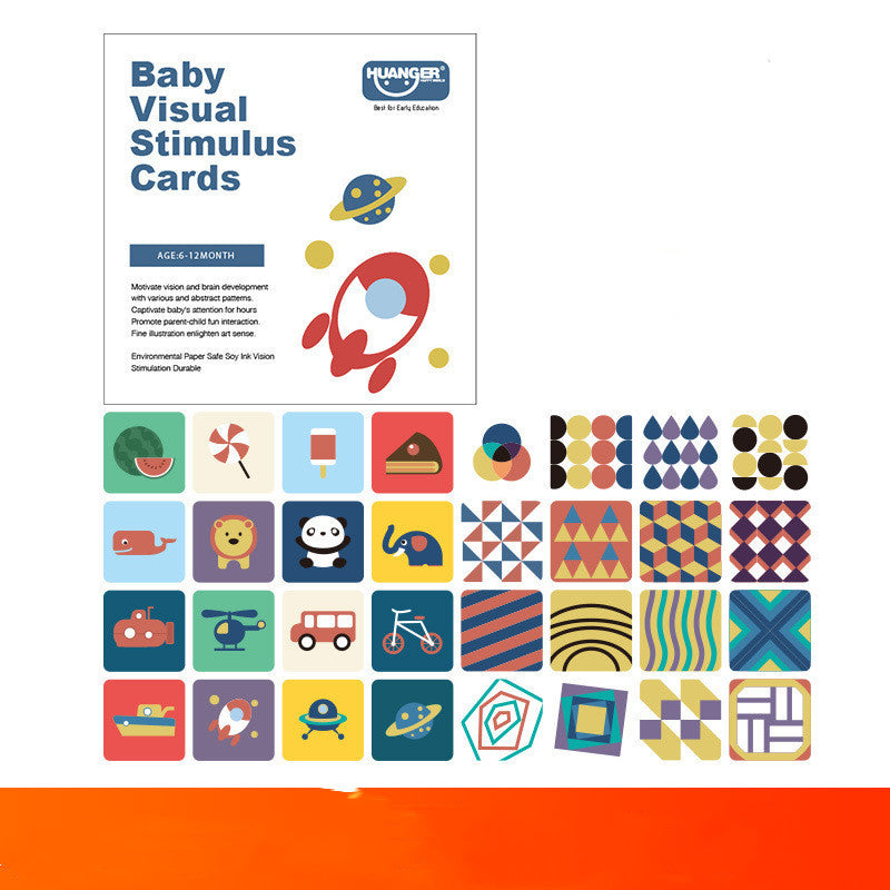Infant Early Education Training Cards – High Contrast Flashcards for Newborn Visual Development | Baby Brain Stimulation Set - The Little Lights