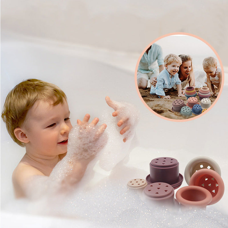 Silicone Stacking Cups for Babies – Montessori-Inspired Sensory Toy for Infants & Toddlers - The Little Lights