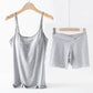 2-Piece Maternity Nursing Pajama Set – Padded Breastfeeding Cami + Low-Waist Shorts - The Little Lights