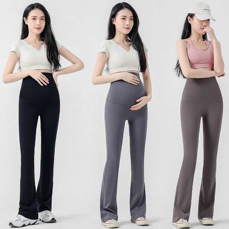 Maternity Yoga Bell-Bottom Pants – High-Waisted, Breathable, Casual Slim Fit - The Little Lights